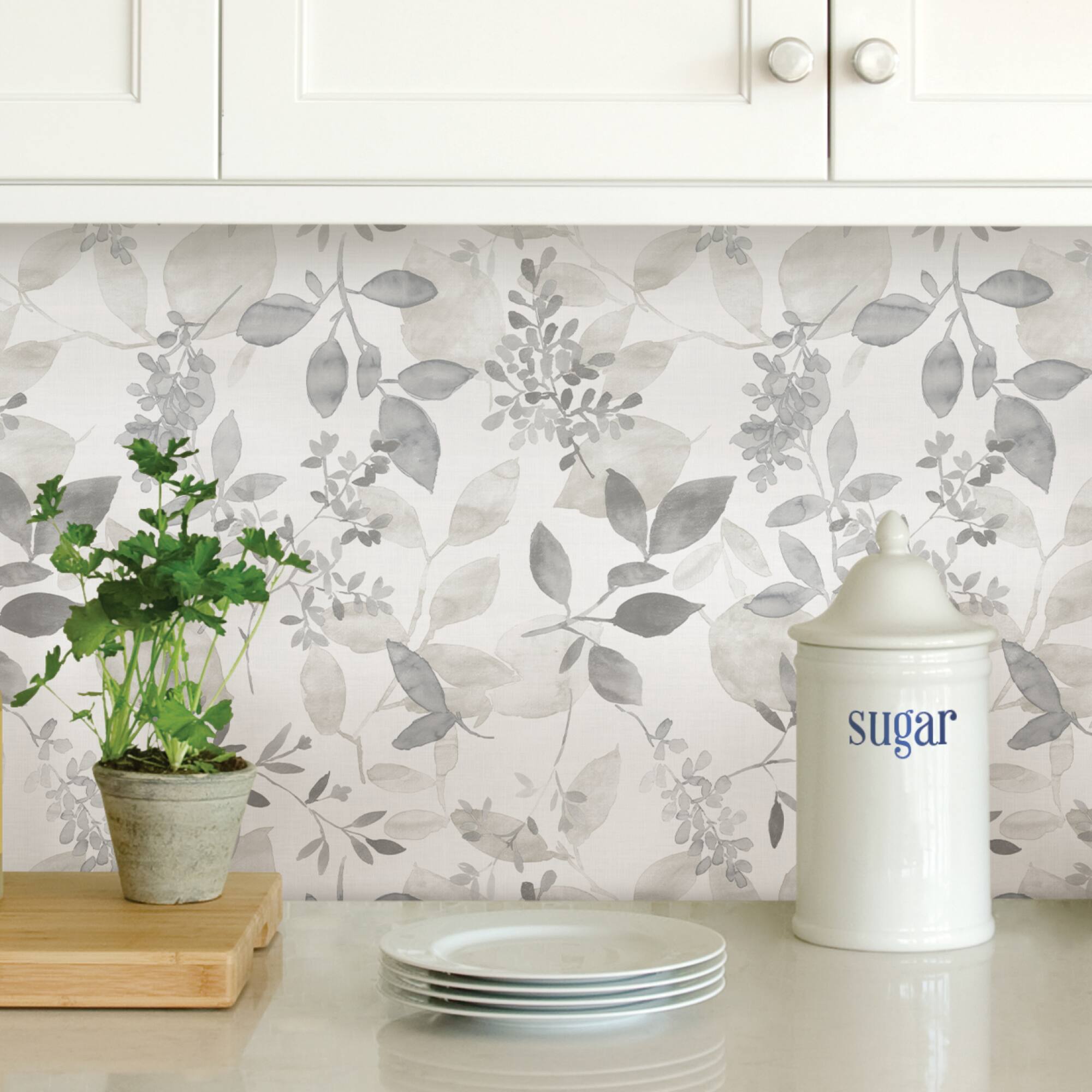 NuWallpaper Gray Breezy Peel & Stick Wallpaper
